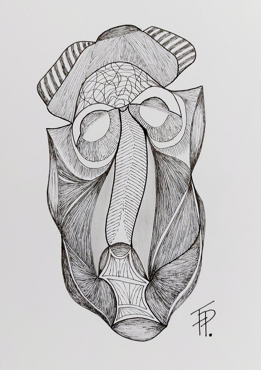 surrealistisch-masker_pentekening_frank-proot